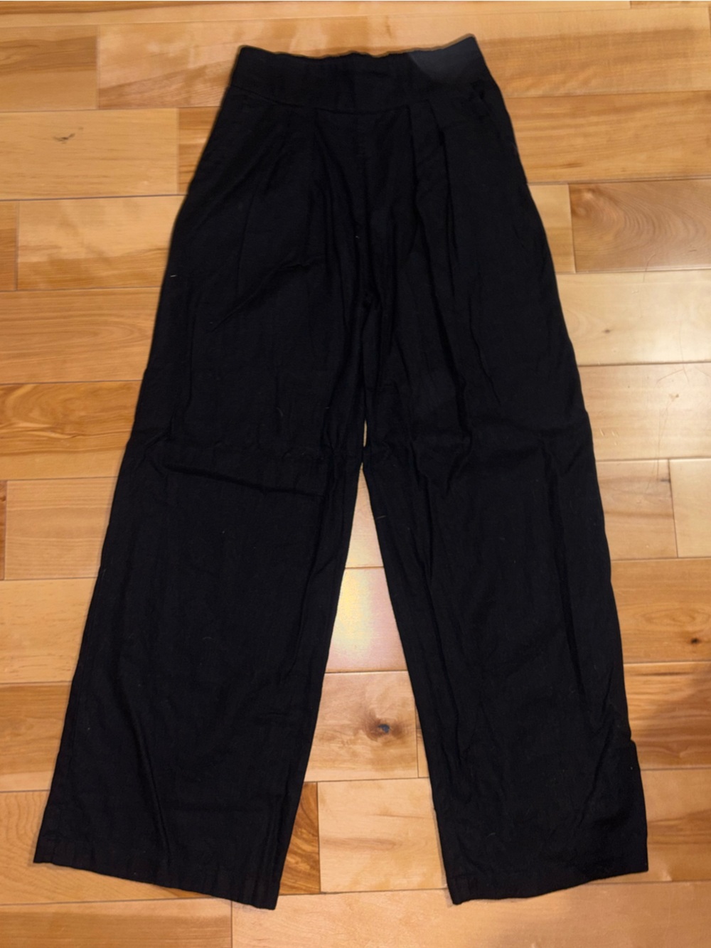 Abercrombie & Fitch black wide leg linen pants